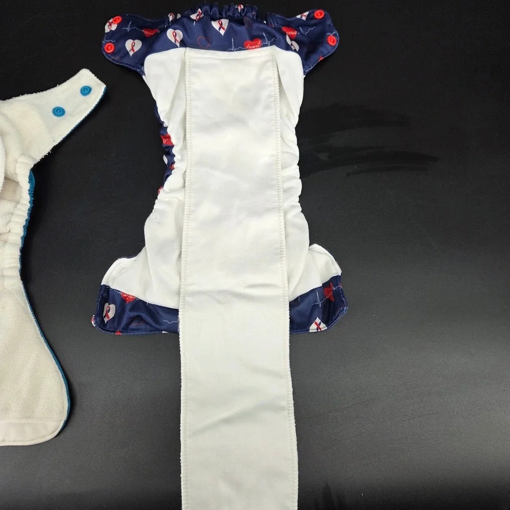 GroVia ONE & Smart Bottoms AIO Cloth Diaper Bundle Teal Blue Navy Warrior Heart